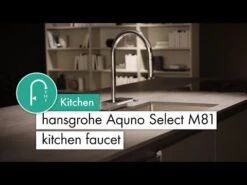 Hansgrohe Aquno Select M81 Single Lever Kitchen Mixer Tap 250 With Pull-Out Spout & Sbox 2 Spray Modes - Matt Black - 73830670 -Kitchen Shop hqdefault 10 5