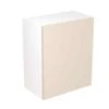 Kitchen Kit Slab 600mm Wall Cabinet - Super Gloss - Cashmere - Flatpacked - FKKF0114 -Kitchen Shop k i kitchen kit fkkf0114