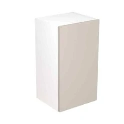 Kitchen Kit Slab 400mm Wall Cabinet - Super Gloss - Light Grey - Flatpacked - FKKF0212