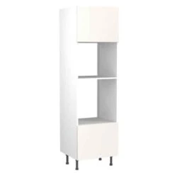 Kitchen Kit Slab 600mm Tall Oven & Microwave Housing - Ultra Matt - White - Flatpacked - FKKF0532