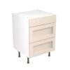 Kitchen Kit Shaker 600mm 3 Drawer Base Cabinet - Ultra Matt - Cashmere - Flatpacked - FKKH0606 -Kitchen Shop k i kitchen kit fkkh0606
