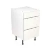 Kitchen Kit J-Pull 500mm 3 Drawer Base Cabinet - Super Gloss - White - Flatpacked - FKKJ0041 -Kitchen Shop k i kitchen kit fkkj0041