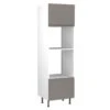 Kitchen Kit J-Pull 600mm Tall Oven & Microwave Housing - Super Gloss - Dust Grey - Flatpacked - FKKJ0332 -Kitchen Shop k i kitchen kit fkkj0332