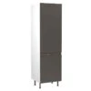 Kitchen Kit J-Pull 600mm Tall Larder Cabinet - Super Gloss - Graphite - Flatpacked - FKKJ0434 -Kitchen Shop k i kitchen kit fkkj0434