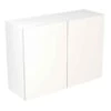Kitchen Kit Value Slab 1000mm Wall Cabinet - Standard Matt - White - Flatpacked - FKKM1015 -Kitchen Shop k i kitchen kit fkkm1015