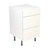 Kitchen Kit Value Slab 500mm 3 Drawer Base Cabinet - Standard Matt - White - Flatpacked - FKKM1041