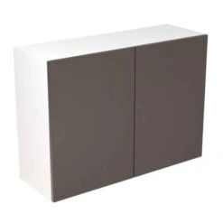 Kitchen Kit Rigid Slab 1000mm Wall Cabinet - Ultra Matt - Graphite - Pre-Assembled - RKKF0915