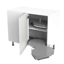 Kitchen Kit Rigid Shaker 1000mm Blind Corner Base Cabinet With Pull Out Right Cabinet - Ultra Matt - White - Pre-Assembled - RKKH0555
