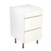 Kitchen Kit Rigid J-Pull 500mm 3 Drawer Base Cabinet - Super Gloss - White - Pre-Assembled - RKKJ0041 -Kitchen Shop k i kitchen kit rkkj0041