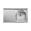Leisure Contract Square Front 1.0 Bowl Kitchen Sink Left Hand Drainer - Stainless Steel LC105L/ -Kitchen Shop lc105l 1