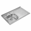 Leisure Contract Roll Front 1.0 Bowl Kitchen Sink Right Hand Drainer - Stainless Steel LC106R/RF -Kitchen Shop leisure contract lc106r rf