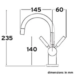 InSinkErator HC3300 Steaming Hot/Cold Kitchen Tap (Tap Only) - Chrome - 44320 -Kitchen Shop lis199dimensions