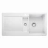 Thomas Denby Melody Pro 1.5 Bowl Reversible Ceramic Kitchen Sink & Drainer - White - MEL1020WH -Kitchen Shop m e mel1020wh