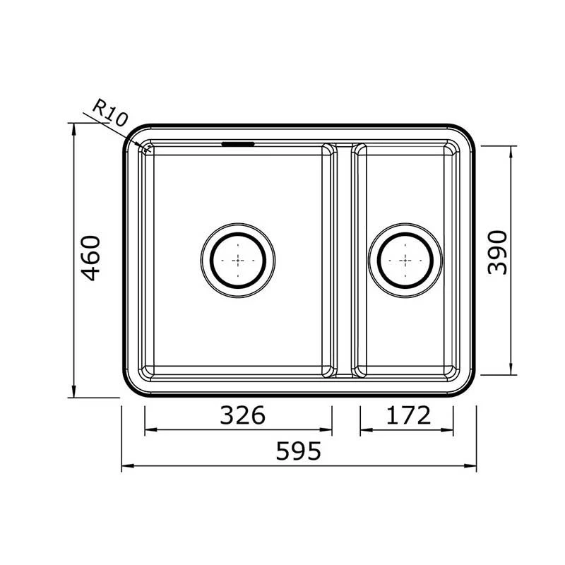 Thomas Denby Metro 1.5 Bowl Ceramic Kitchen Sink - Sea Mist - MET1020G 4 Thomas Denby Metro 1.5 Bowl Ceramic Kitchen Sink - Sea Mist - MET1020G - Image 2