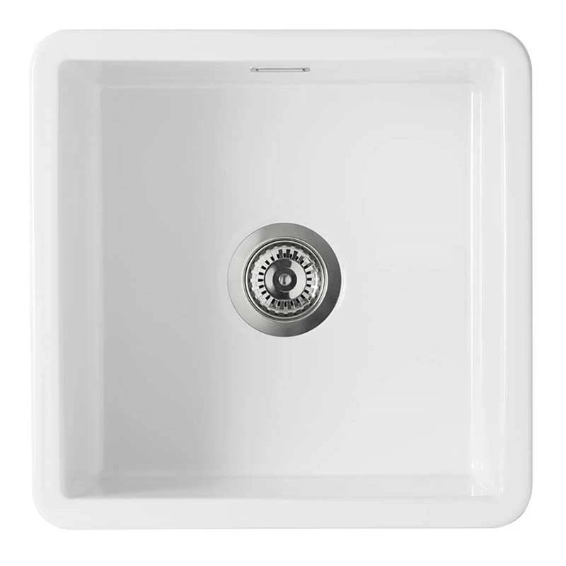 Thomas Denby Metro 1 Bowl Ceramic Medium Bowl Kitchen Sink - White - MET1040 3 Thomas Denby Metro 1 Bowl Ceramic Medium Bowl Kitchen Sink - White - MET1040