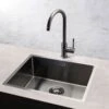Reginox Miami 1 Bowl Integrated Sink - Gun Metal - MIAMI 50X40 GUNMETAL -Kitchen Shop miami sink gunmetal 2