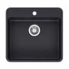 Reginox Ohio 1 Bowl Integrated Sink - Jet Black - OHIO 50X40 JB