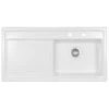 Thomas Denby Opus XL 1 Bowl Ceramic Kitchen Sink & RH Drainer - White Gloss - OPU1010RWH