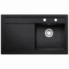 Thomas Denby Opus Compact 1 Bowl Ceramic Kitchen Sink & LH Drainer - Black Satin - OPU861LBL -Kitchen Shop o p opu861lbl