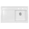 Thomas Denby Opus Compact 1 Bowl Ceramic Kitchen Sink & LH Drainer - White Gloss - OPU861LWH 2 Thomas Denby Opus Compact 1 Bowl Ceramic Kitchen Sink & LH Drainer - White Gloss - OPU861LWH -Kitchen Shop o p opu861lwh