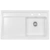 Thomas Denby Opus Compact 1 Bowl Ceramic Kitchen Sink & RH Drainer - White Gloss - OPU861RWH -Kitchen Shop o p opu861rwh