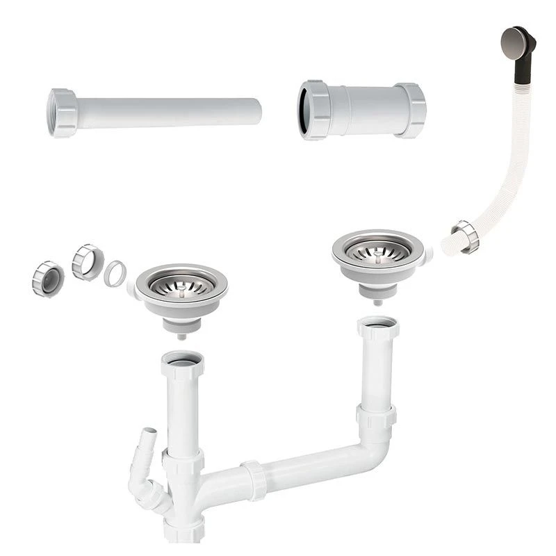 Villeroy & Boch Provence Standard Basket Strainer Waste 2 Bowl Sink - Chrome - PRO20VB2W 3 Villeroy & Boch Provence Standard Basket Strainer Waste 2 Bowl Sink - Chrome - PRO20VB2W