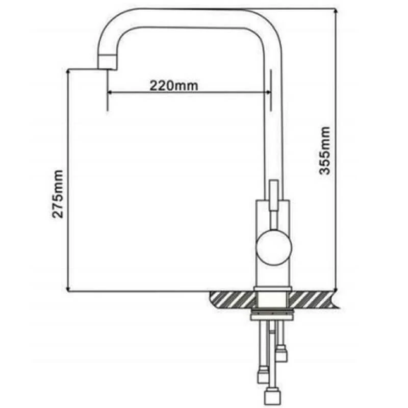 RAK Ceramics Vienna One Touch Kitchen Sink Mixer - Brushed Nickel - RAKKIT019 5 RAK Ceramics Vienna One Touch Kitchen Sink Mixer - Brushed Nickel - RAKKIT019 - Image 3