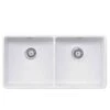 Rangemaster Farmhouse Belfast Ceramic 2 Bowl Sink 895x460mm - White - CFBL900WH/ -Kitchen Shop r a rangemaster cfbl900wh