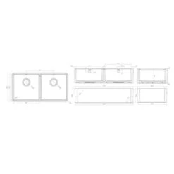 Rangemaster Farmhouse Belfast Ceramic 2 Bowl Sink 895x460mm - White - CFBL900WH/ -Kitchen Shop r a rangemaster cfbl900wh dimensions