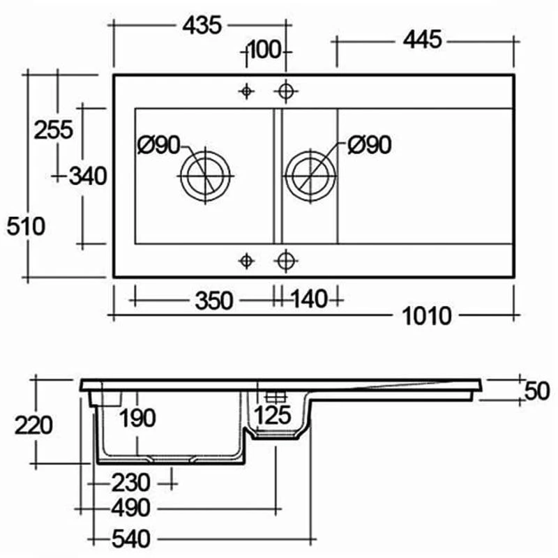 RAK Ceramics Dream 1 Slim 1.5 Bowl Kitchen Sink - Matt Cappuccino - OC200NTSL514A 4 RAK Ceramics Dream 1 Slim 1.5 Bowl Kitchen Sink - Matt Cappuccino - OC200NTSL514A - Image 2