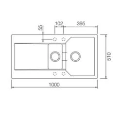 Rangemaster Mayon 1.5 Bowl Igneous Granite Kitchen Sink - Dove Grey - MAY1052DG/ -Kitchen Shop rangemaster may1052dg dimensions