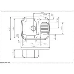 Reginox Regidrain 2 Tap Hole Comfort Inset Sink - Stainless Steel - RL 226 S 2TH -Kitchen Shop regidraindimensions 1