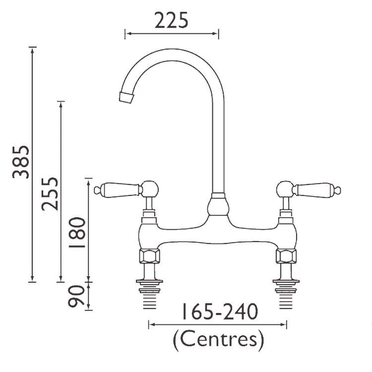 Bristan Renaissance Deck Sink Mixer, Brushed Nickel - RS DSM BN 3 Bristan Renaissance Deck Sink Mixer, Brushed Nickel - RS DSM BN
