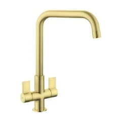Rangemaster Aquaquad Dual Lever Monobloc Kitchen Tap - Brushed Brass - TAQ2BB/