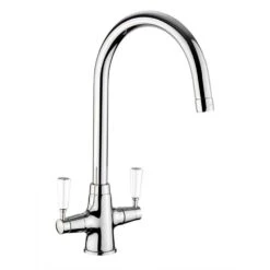 Rangemaster Aquaclassic 2 Dual Lever Monobloc Kitchen Tap - Chrome / White - TAC2CM/WH