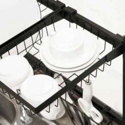 HOMCOM 2 Tier Adjustable Over The Sink Dish Drainer - Black - 801-286V00BK -Kitchen Shop uan3d6188d6780b46.jpg