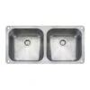Rangemaster Atlantic Classic 2 Bowl Stainless Steel Kitchen Sink - QUB4040/